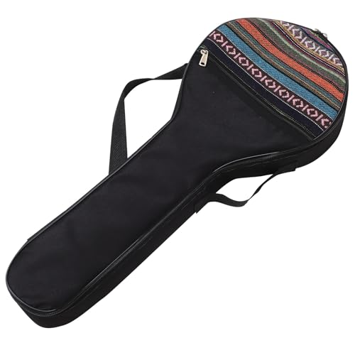 DECHOUS Étui de Banjo 4 Cordes Noir Doublure Matelassée en Tissu Non Tissé, Housse Ethnique Unisexe pour Transport Portable, Pochette de Rangement...
