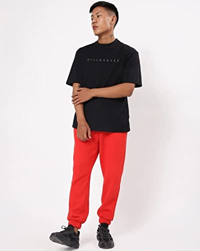 Image of Bewakoof Men's Graphic Printed 100% Cotton T-Shirt - Oversized Fit, Round Neck, Half Sleeves