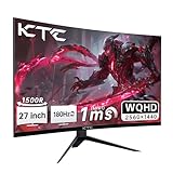 KTC Monitor Curvo Gaming de 27 Pulgadas WQHD 180Hz 1ms 1440P,132% sRGB, Panel HVA, FreeSync, DisplayPort/HDMI/USB, Compatible con VESA, Monitor para PC para Jugadores