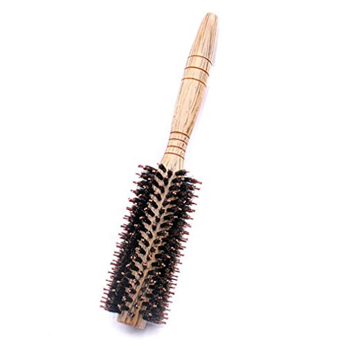 Boar Bristle Round Hair Brush - Anti Static Styling Curling Hair Brush with Boar Bristle and Nylon, 1.77 Inch Diameter Wood Handle Brush Used while Blow Drying to Style, Curl, and Dry Hair