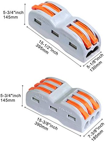 CESFONJER Lever Nut Connector, Bilateral 4-Hole / 6-Hole Pressure Bar Terminal Block, Assortment Conductors Compact Wire Connectors (SPL-2 ×7 Pcs, SPL-3 ×7 Pcs)