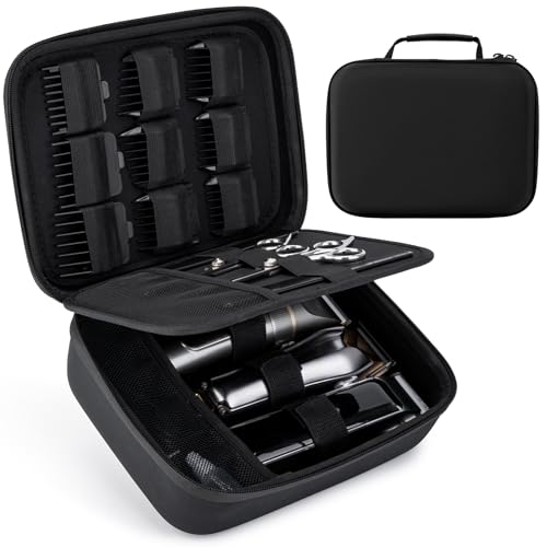 SMYV Barber Bags for Clippers and Supplies, Mens Hair Trimmers Box, Portable Clipper Storage Case for Barber Accessories (Case Only)