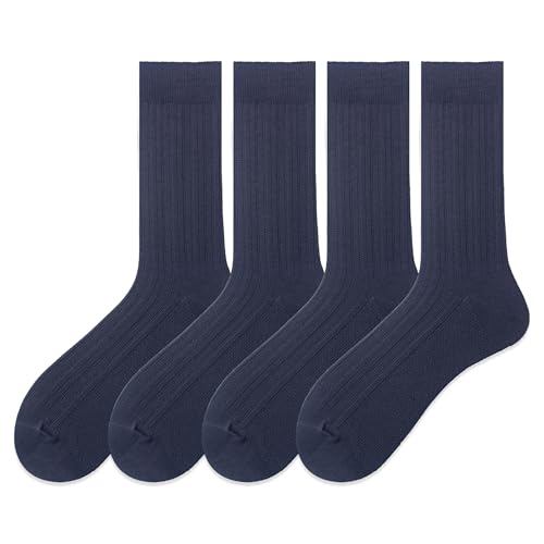 Wildarms Mens Dress Socks - Thin, Breathable, Soft, Durable Reinforced Crew Socks for Perfect Suit Matching