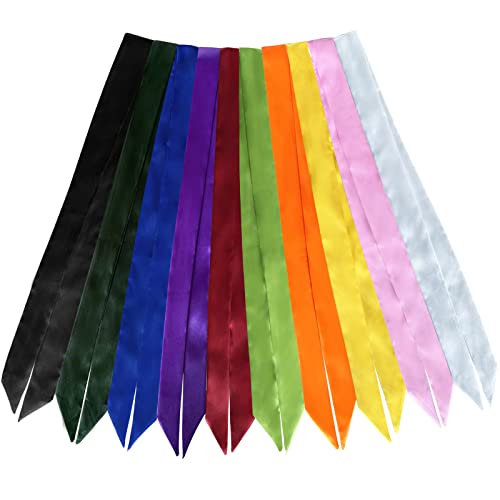 kcctoo 2/6/10Pack Scarf Bags for Women Handbag Scarfs Band Hair Neck Scarves Fashion Gifts, Pure Color-10 Pcs, 4*100cm