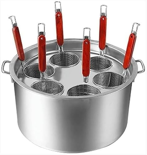 Pasta Pots Cooking Pot Commercial Pasta Cooker Set, Pasta Cooking Cookware with Divider and Colander Strainer, Stainless Steel Stock Pot, 3 Hole
