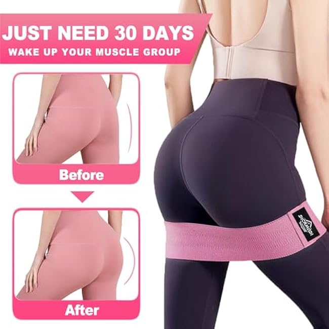 Fabric Resistance Bands for Working Out, 6Pack Non-Slip Exercise Bands for Women and Men, Fabric Booty Bands for Home, Fitness, Pilates, Stretching