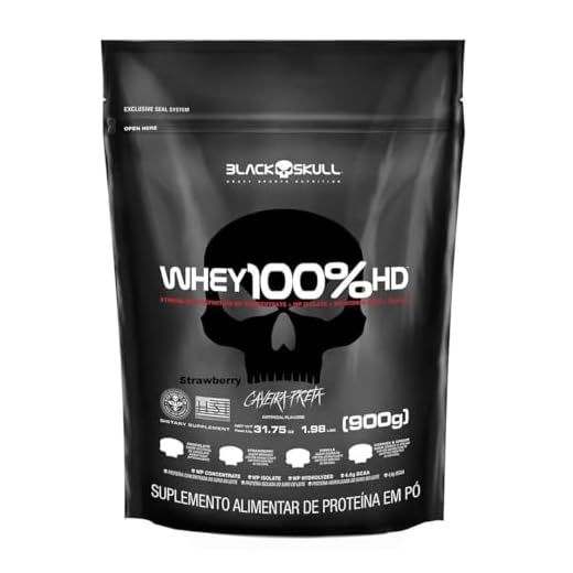 Whey 100% Hd - 900G Refil Morango, Black Skull