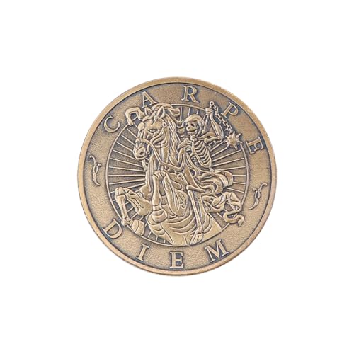 Alnicov Sammelmünzen, Memento-Mori-Medaille, Carpe Diem, Stoizismus-Souvenirmünzen, Antik-Finish, offizielles Geschenk für die tägliche stoische Praxis