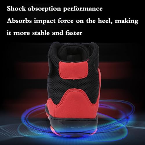 Yummsion Zapatillas De Boxeo De Lucha,Zapatos Boxeo Hombre,Boxing Shoes,Botas Wrestling,Secos Y CóModos,Grueso,Resistente Al Desgaste,para Deportes,Combate,Wrestling,Fitness,Marciales,Juvenil - imagen 6