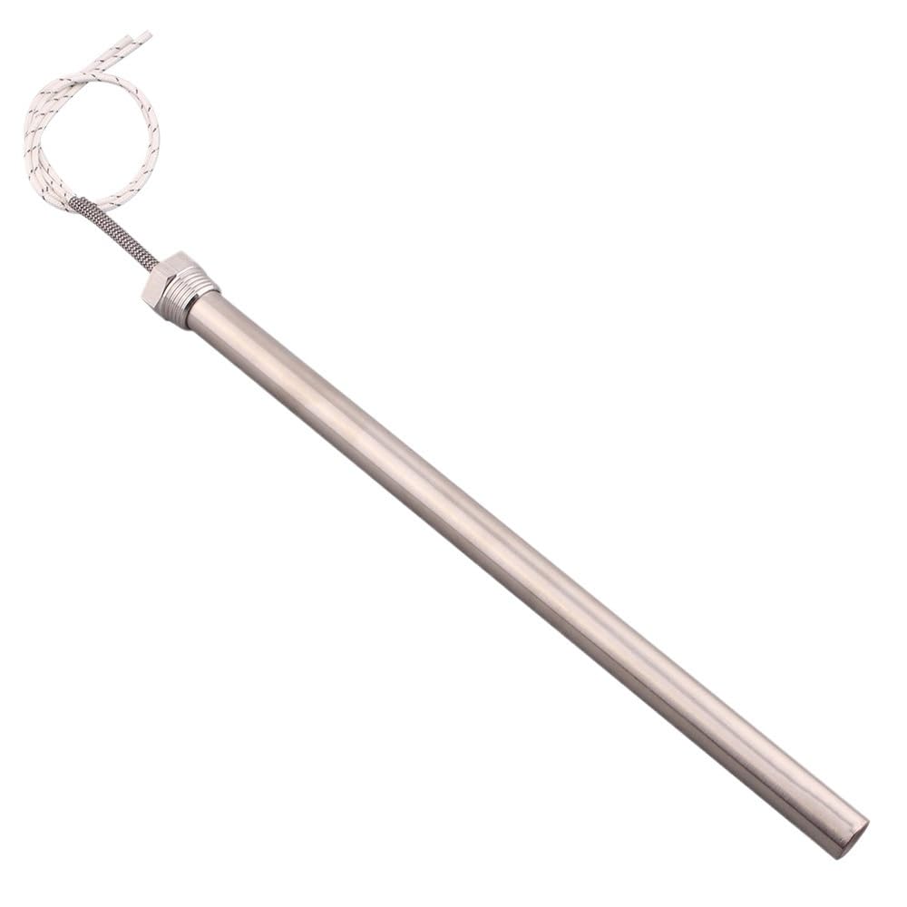 Immersion Cartridge Heater 1/2" Thread Cylindrical Hot Rod Resistance 220V 300W 500W 1/1.5/2KW Electric Water Heating Element(1.5kw L250mm)