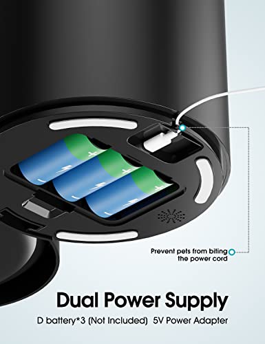 Wopet Automatic Cat Feeders, 5L Timed Cat Feeder 6 Meals Daily With Portion Control, Automatic Pet Feeders With Timer For Small Medium Dog & Cat, Auto Dry Cat Food Dispenser With Dual Power Supply #TOP4