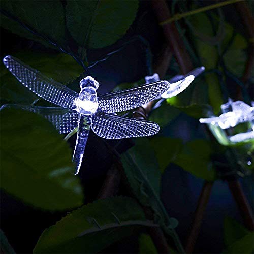 21Ft 30Led Dragonfly Solar Powered String Lights, Outdoor Solar Fairy Lights Solar Waterproof Decoration Light For Home, Garden, Patio, Christmas Tree, Flower, Lawn, Festival #TOP1