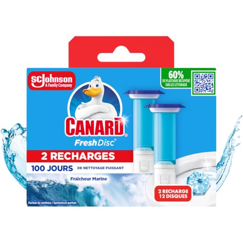 Bloc WC Canard Fresh Disc 2 Recharges de 6 Disques MO5000204328981 – Nettoie à 360°