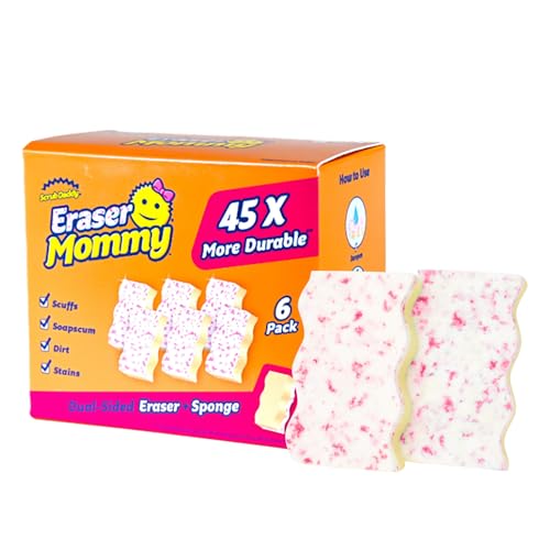 Scrub Daddy Eraser Mommy Sponges 45�{ - �������N���[�j���O�X�|���W FlexTexture�X�N���r���O�W�F���t�� - 3�C��1 ���� �X�N���u �@���c�[�� �� �h�A �x�[�X�{�[�h �d���\�ʂ� (6��)