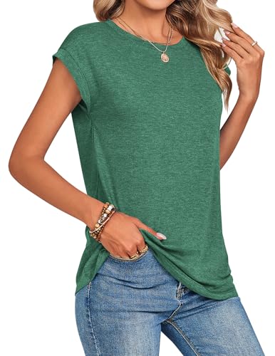 Image of Zeagoo Womens Tops Summer Casual Cap Sleeve Tshirts Shirts Business Dressy Spring Fashion Outfits Trendy Clothes