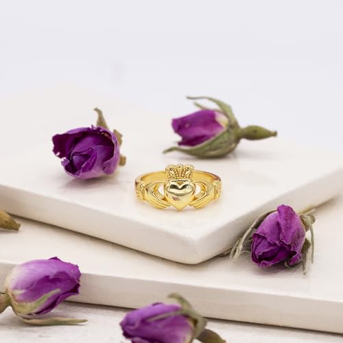 Tuscany Silver Claddagh pierścionek damski ze srebra wysokiej próby 925, Srebro szterlingowe, Bez kamieni szlachetnych