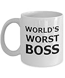 World's Worst Boss Mug - Worlds Worst Boss Coffee Mug - Funny Gag Office Novelty Gift Cup