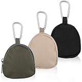 Sorcristy 3 PCS Dog Treat Pouch, Waterproof Canvas Dog Walking Bag with Carabiner, Hands-Free Dog Treat Holder for Pet Training, Dog Treat Bags for Outdoor Use, Zipper Closure, (Black, Green, Khaki)