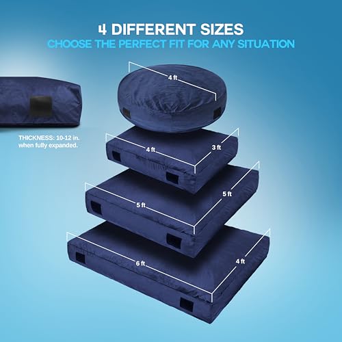 Homewell 3 x 4 Ft Crash Pad – Soft Velvet Cover Sensory Crash Pad for Kids with Durable Shock-Absorbing Foam, Machine Washable Cover, Ultimate Comfort and Safety for Kids, Adults and Pets (Blue) - Image 3