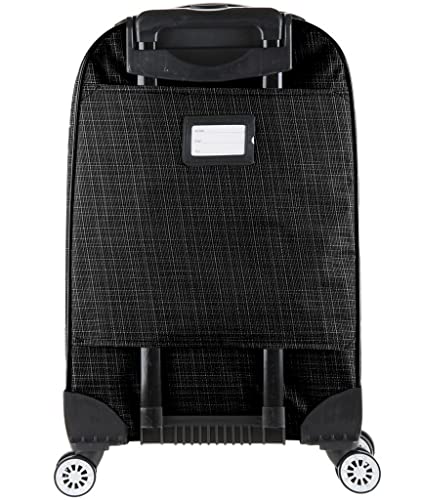 Mala Viagem Pequena Bordo Preta Executiva 10Kg Rodinhas 360 Rígida Tecido Poliéster Resistente Ident