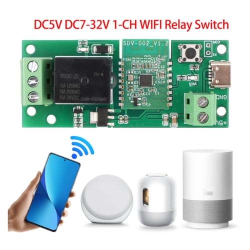 Módulo relé WiFi RF conmutador inteligente de doble control 7-32V 2