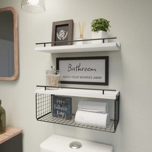 WOPITUES-Floating-Shelves-for-Bathroom-Wall-Decor-Sign-Bathroom-Organizer-and-Storage-Bathroom-Shelves-Over-Toilet-with-Metal-Guardrail-Modern-White WOPITUES Floating Shelves for Bathroom Wall Decor Sign Bathroom Organizer and Storage Bathroom Shelves Over Toilet with Metal Guardrail Modern White