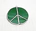 Green and White Peace Sign Handmade Stained Glass Christmas Ornament or Sun Catcher