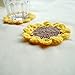 4 Pieces Handmade Crochet Cute Flower Sunflower Coasters Doilies Table Decorations