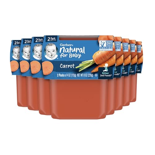 Gerber 2nd Food Baby Food Carrot Puree, Natural & Non-GMO, ...