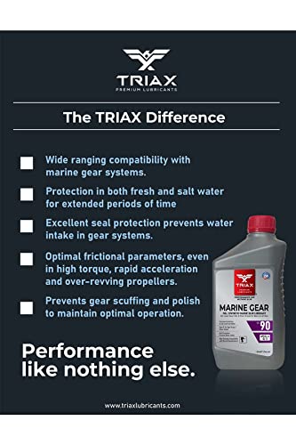 Triax Marine Gear Oil Sae 90 - Full Synthetic - Compatible With All Stern Drives, Bow Thrusters, And Lower Gear Units In All Boats And Jet Ski From All Oem's (1 Quart) #TOP2
