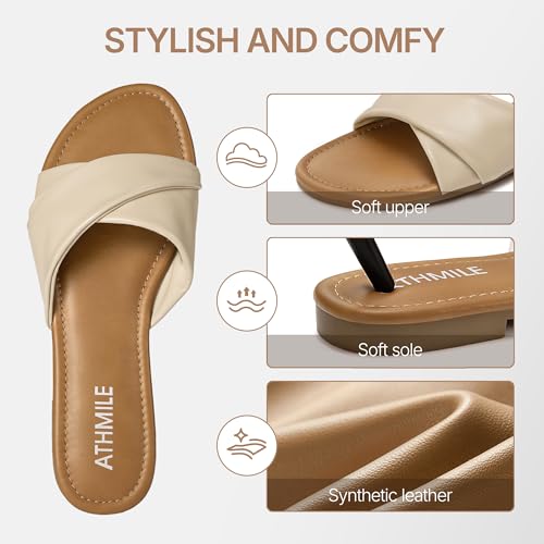 Image of ATHMILE Sandals for Women 2026 Dressy Summer Flat