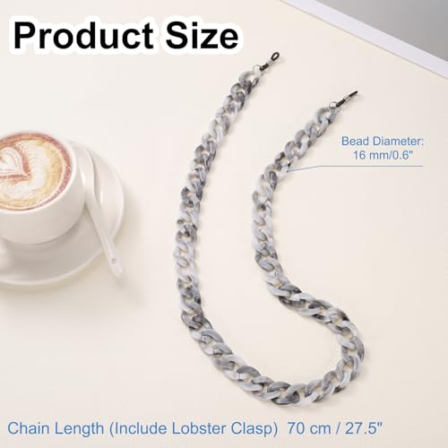 Image of uxcell Eyeglass Chains for Women, Acrylic Eyeglass Holder Chains Adjustable Sunglasses Lanyards Holder Chain for Glasses