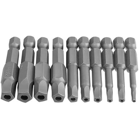 Teocpai 10Pcs Magnetic Pentagon Head Screwdriver Bits Set 1/4 Inch Hex Shank 2.15-7.35mm Security Screw Driver Drill Bit 50mm 5 Sided Security Tamper Proof Drive Bit Cover