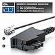 CSL - 1m Telefonkabel TAE-F Stecker auf RJ11 Stecker - Int. Norm 6P4C / 4-polig belegt - Flachkabel - von analoger Telefondose zum Telefon Fax Modem Router Anrufbeantworter, 1 Meter schwarz