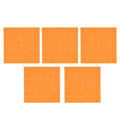 Panneau de trottoir aveugle antidérapant et dalle podotactile caoutchouc orange 5 pcs