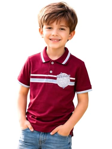 Image of TotzTouch Boys Premium Polo Collar Tshirt Combo with Zipper Closure Color White & Black Age 6 Years to 15 Years