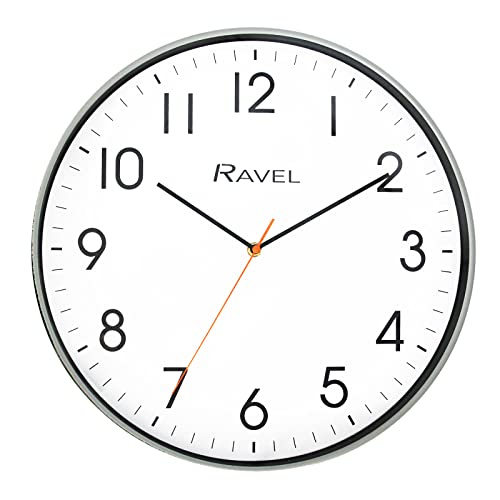 Ravel - Modern 40cm Office and Kitchen Wall Clock - Analogue Quartz - RWC.40.13 - Grey