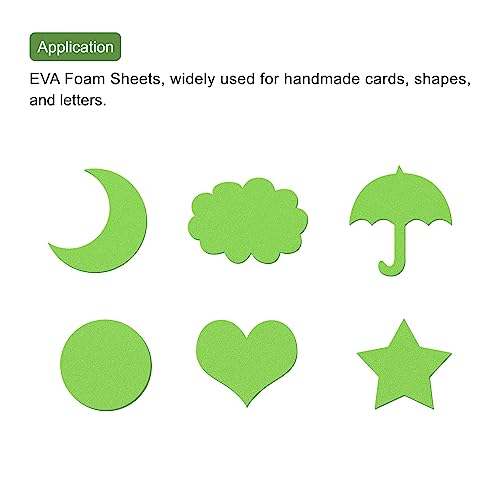 Image of uxcell EVA Foam Sheets Green 12 Inch x 9 Inch 2mm Thickness for Crafts DIY Pack of 30