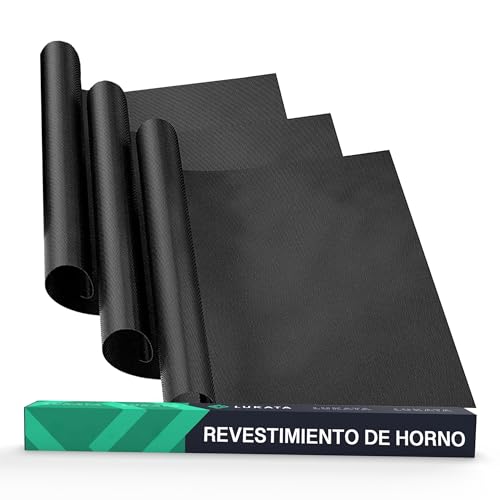 Hoja de Revestimiento de Horno (Paquete de 3) - Protectores de Horno Resistentes antiadherentes Reutilizables Grandes de 50x40 cm para la Parte Inferior de los hornos