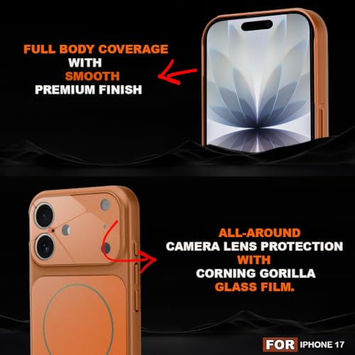 Image of SHINESTAR iPhone 17 Case - Premium Shockproof Protective Cover, Wireless Charging Compatible, Slim & Durable Luxury Back Cover with Camera Protection (Orange)