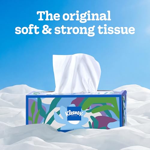 Image of Kleenex Trusted Care Facial Tissues, 3 Flat Boxes, 160 Tissues per Box, 2-Ply (480 Total), Packaging May Vary