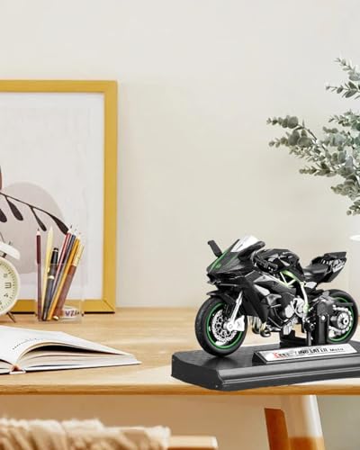 Image of MittiJoy H2R Bike, Bike Toy for Different Ages, 1:18 Scale Black Motorcycle Model Collectible, Featuring Detailed Design and Craftsmanship, Perfect for Display and Collection Enthusiasts