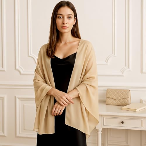 Sheer Shawl Soft Chiffon Scarfs for Evening Dresses Women Elegant Soft Silky Wedding Shawls Wraps Bridal Scarf Stole Lightweight Guest Shawl Wrap Bridesmaid Scarves2