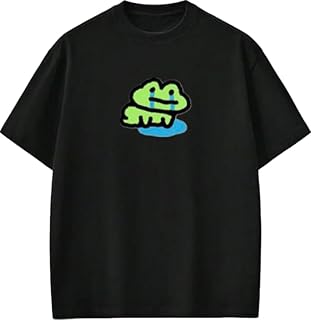 تي شيرت بتصميم ضفدع بلون اسود مقاس 20