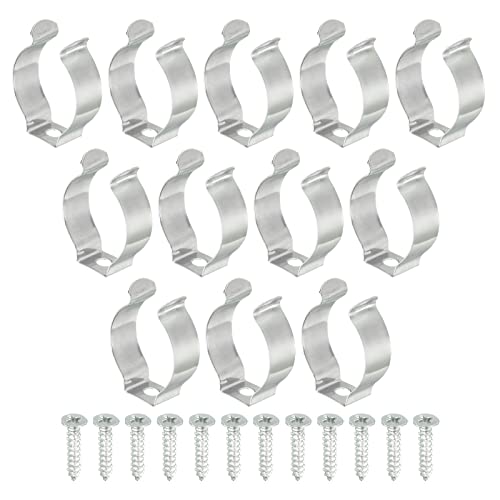 sourcing map 12 Stück T8 Clips Halterung Aufhänger Leuchtstoffröhre Halter Klemme LSD Schlauch Befestigungsklemmen mit Bolzen für LED Lampen Deckenleuchte aus Stahl