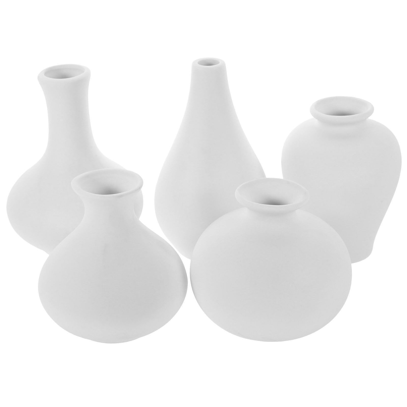 Miniatures en céramique blanche BETOOKY : ensemble zen de 5 pièces pour table