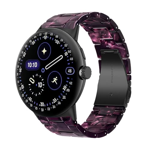 SinMutisme Fashion Resin Band Compatible with Google Pixel Watch 4 Bands, Replacement Wristband for Pixel Watch4 41mm/45mm - Vibrant & Sturdy (Dark Purple, 41mm)