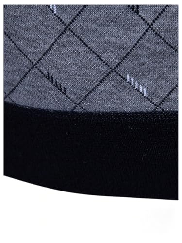 GORGLITTER Men's Argyle Sweater Vest Sleeveless V Neck Knit Vest Top Business Tank Top Office Knitted Sweater4