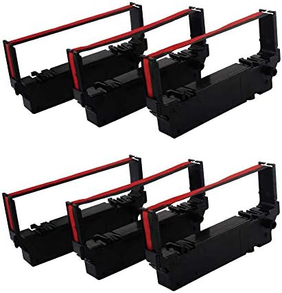 Printer Ribbon Cartridge Compatible with Star SP700, Star RC700BR, RC700, SP712, SP717, SP742, SP747, Black/Red Replacement, Pack of 6 Boxs