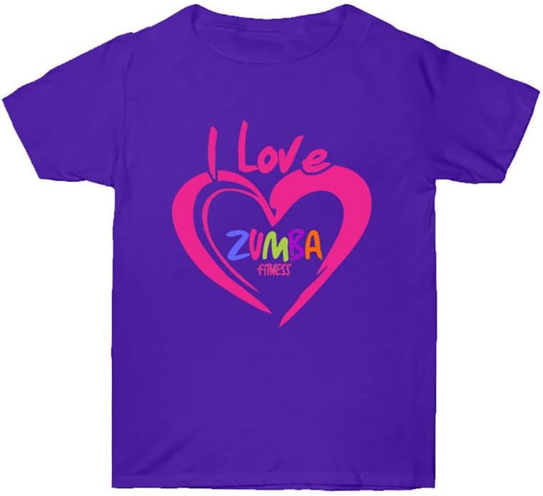 Unisex Zumba Training Apparel Love Print Crew Neck Unisex T-Shirt Zumba Class Dance Fitness Short Sleeve Top I Love Zumba Printed T-Shirt